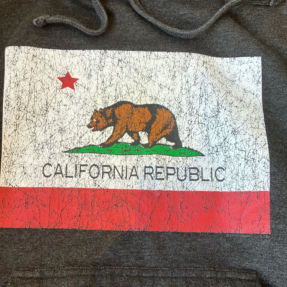 Vintage black /grey wash California Republic hoodie size small.
